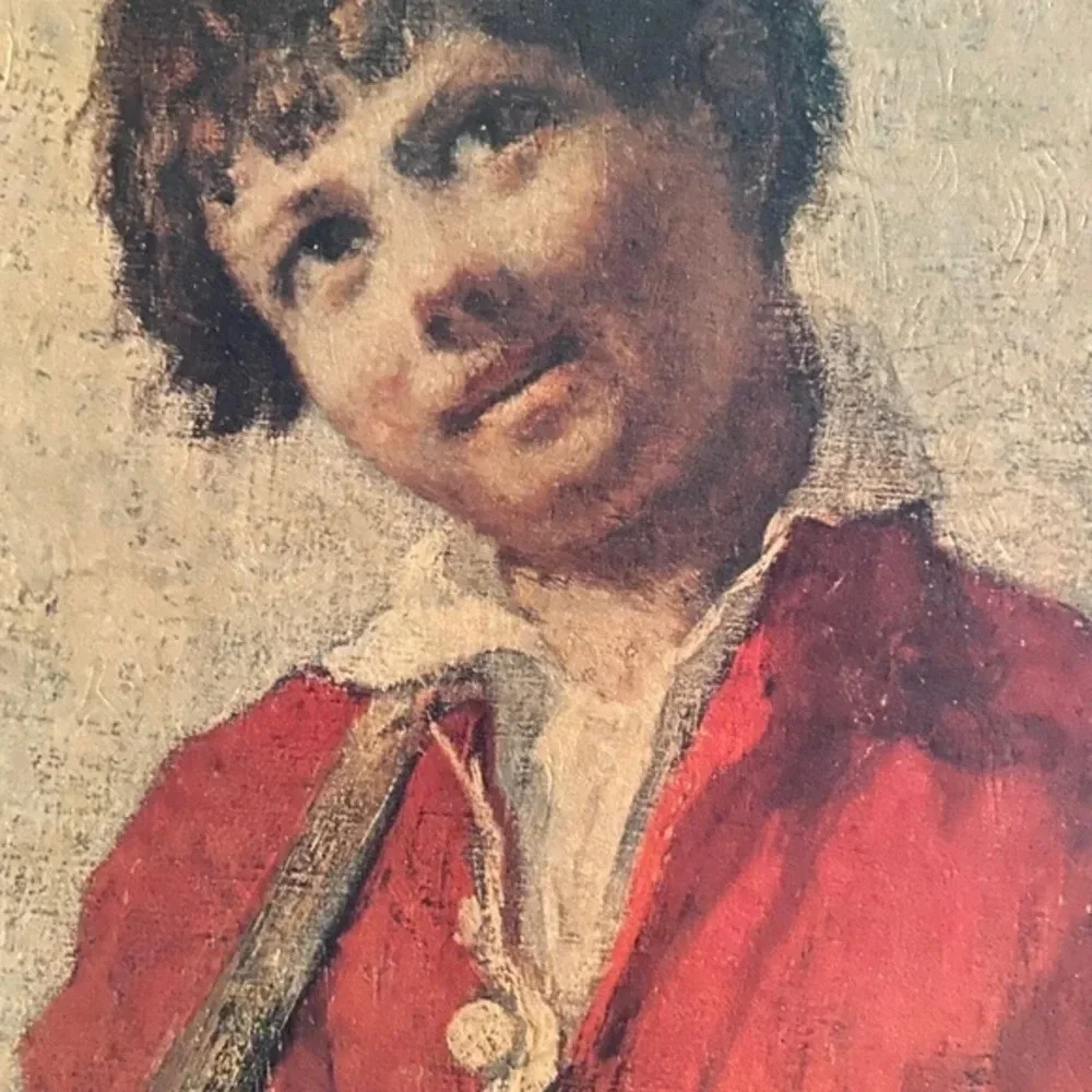 THE HURDY GURDY BOY  Vintage Print BY W.HUNT